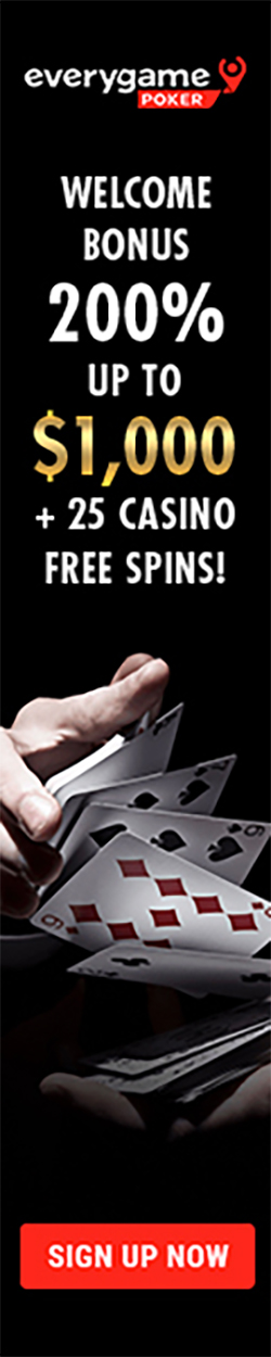 Welcome Bonus Banner every game poker room